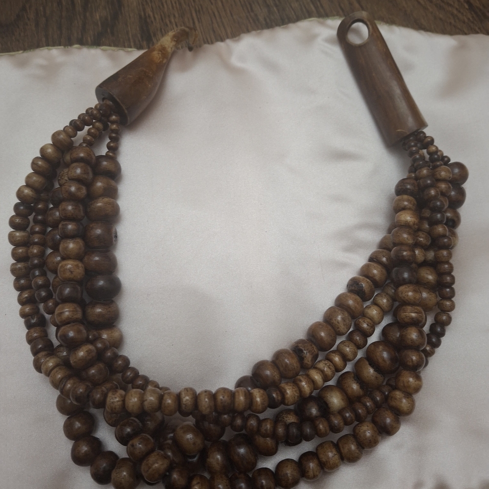 Natural Wooden Beaded Necklace